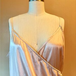 SHEIN Satin Wrap Midi Dress